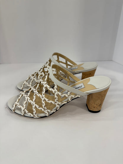 JIMMY CHOO Leather Braided Mules / US 6.5-EU36.5