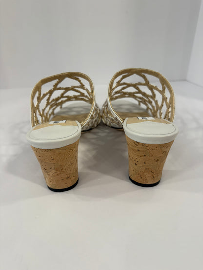 JIMMY CHOO Leather Braided Mules / US 6.5-EU36.5