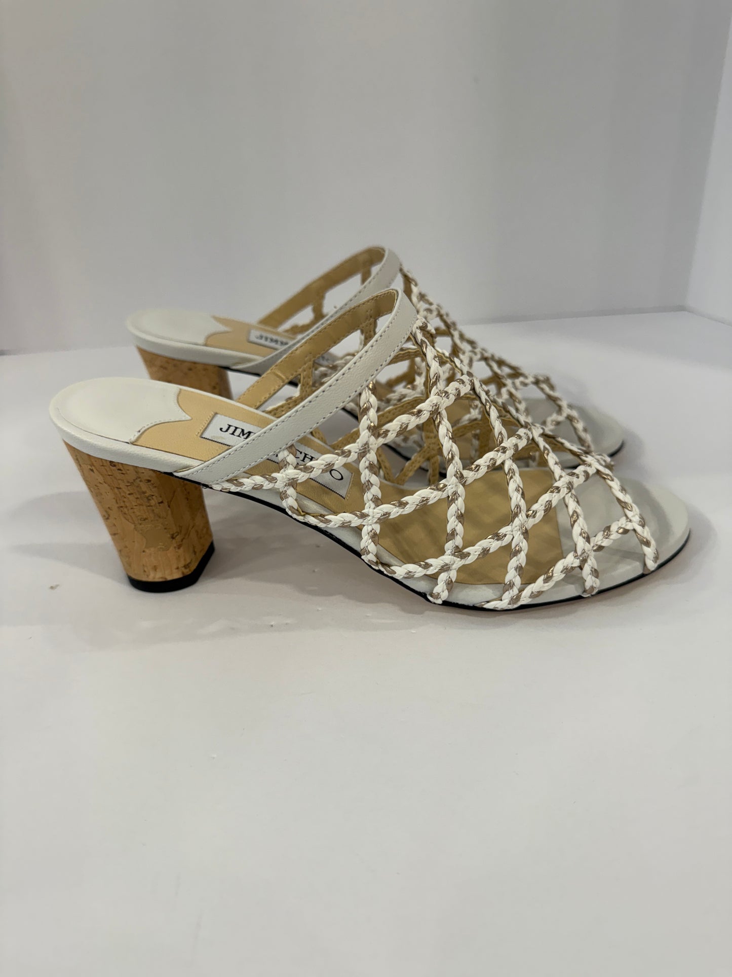 JIMMY CHOO Leather Braided Mules / US 6.5-EU36.5