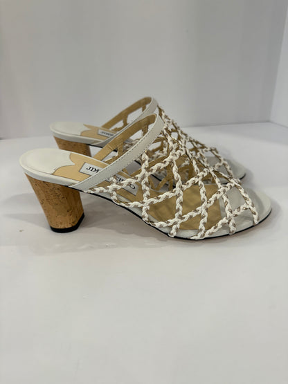 JIMMY CHOO Leather Braided Mules / US 6.5-EU36.5