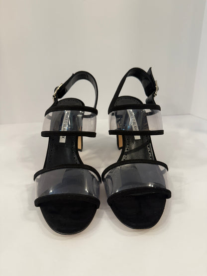 MANOLO BLAHNIK Suede Block Heel Sandals / US6.5-UE37
