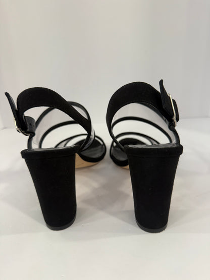 MANOLO BLAHNIK Suede Block Heel Sandals / US6.5-UE37