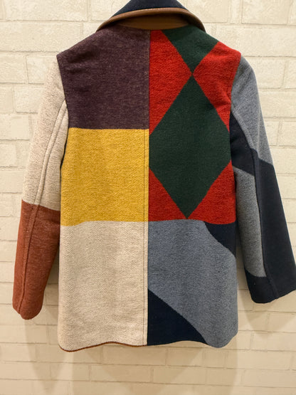 TORY BURCH Patchwork Cheval Coat/ US S-EU36