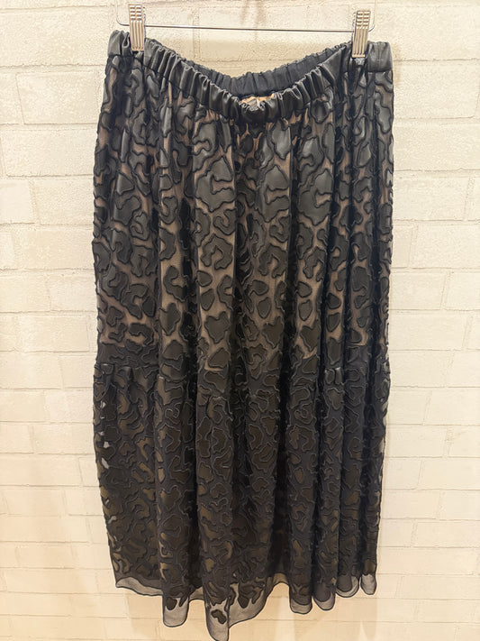STELLA McCARTNEY Vegan Leather Flared Midi Skirt / L-IT46