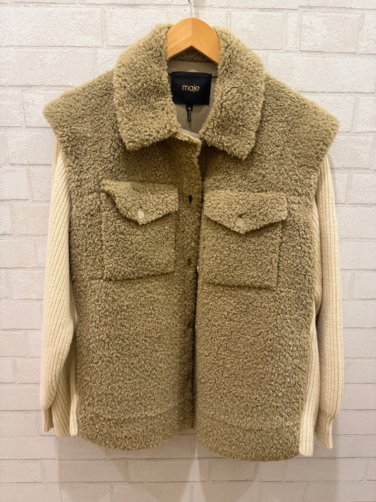 MAJE Faux Fur& Knit Jacket/ US M-EU38