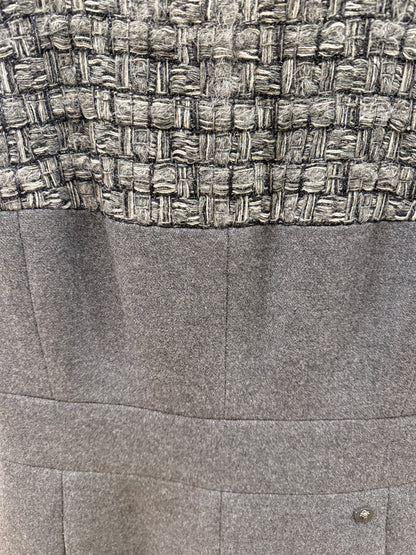CHANEL Wool Cashemere Coco Button Tweed Midi Dress / L- EU42
