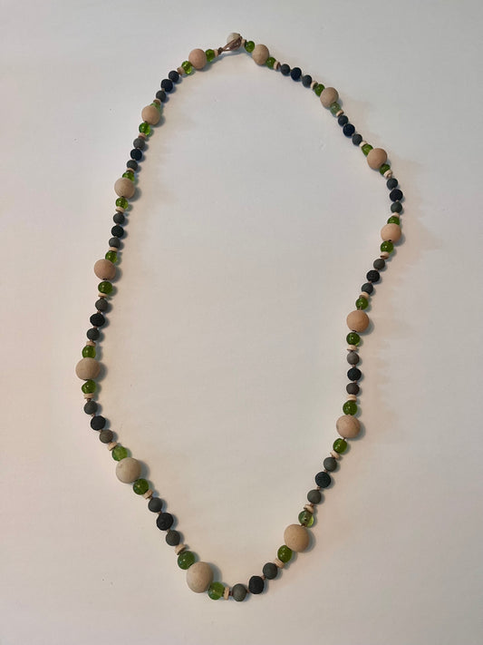 NO BRAND Natural Beads Stones Long Necklace
