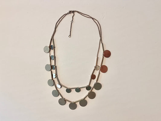 NO BRAND Double Layer Discs Necklace