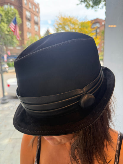 TODS Suede& Leather Bucket Hat/L