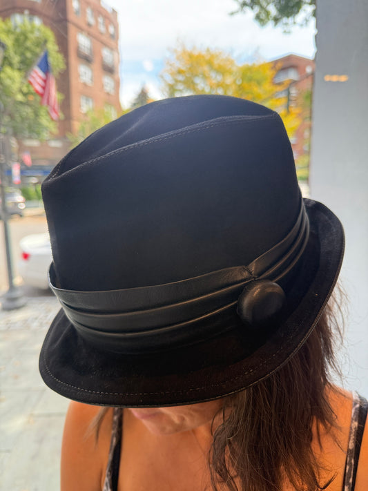 TODS Suede& Leather Bucket Hat/L