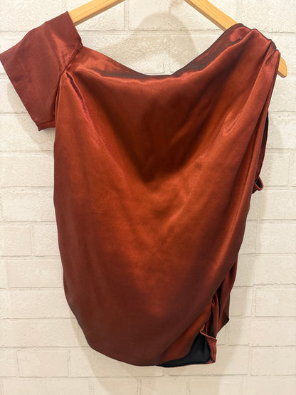 ISABEL MARANT  One Shoulder Metallic Fabric Top/EU42-M