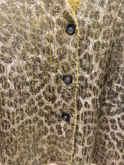 ZARA LS VNeck Buttoned Animal Print Cardigan/S