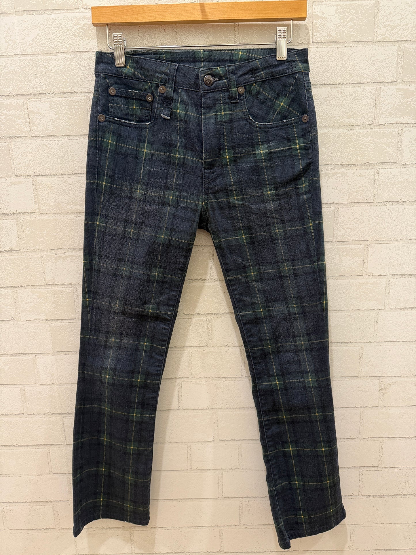 R13 Tartan  StraightJeans/ US26-S