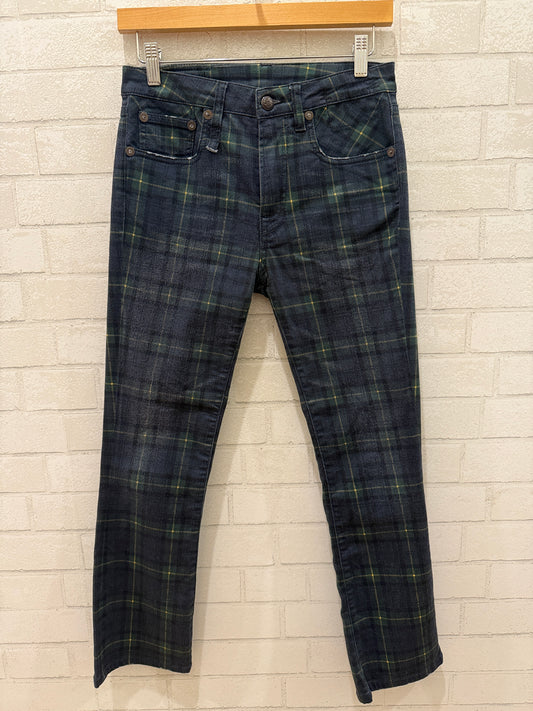 R13 Tartan  StraightJeans/ US26-S