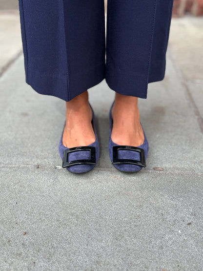 ROGER VIVIER Buckle Flat Suede Ballerines/ EU37- US6.5