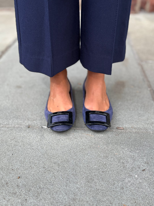 ROGER VIVIER Buckle Flat Suede Ballerines/ EU37- US6.5