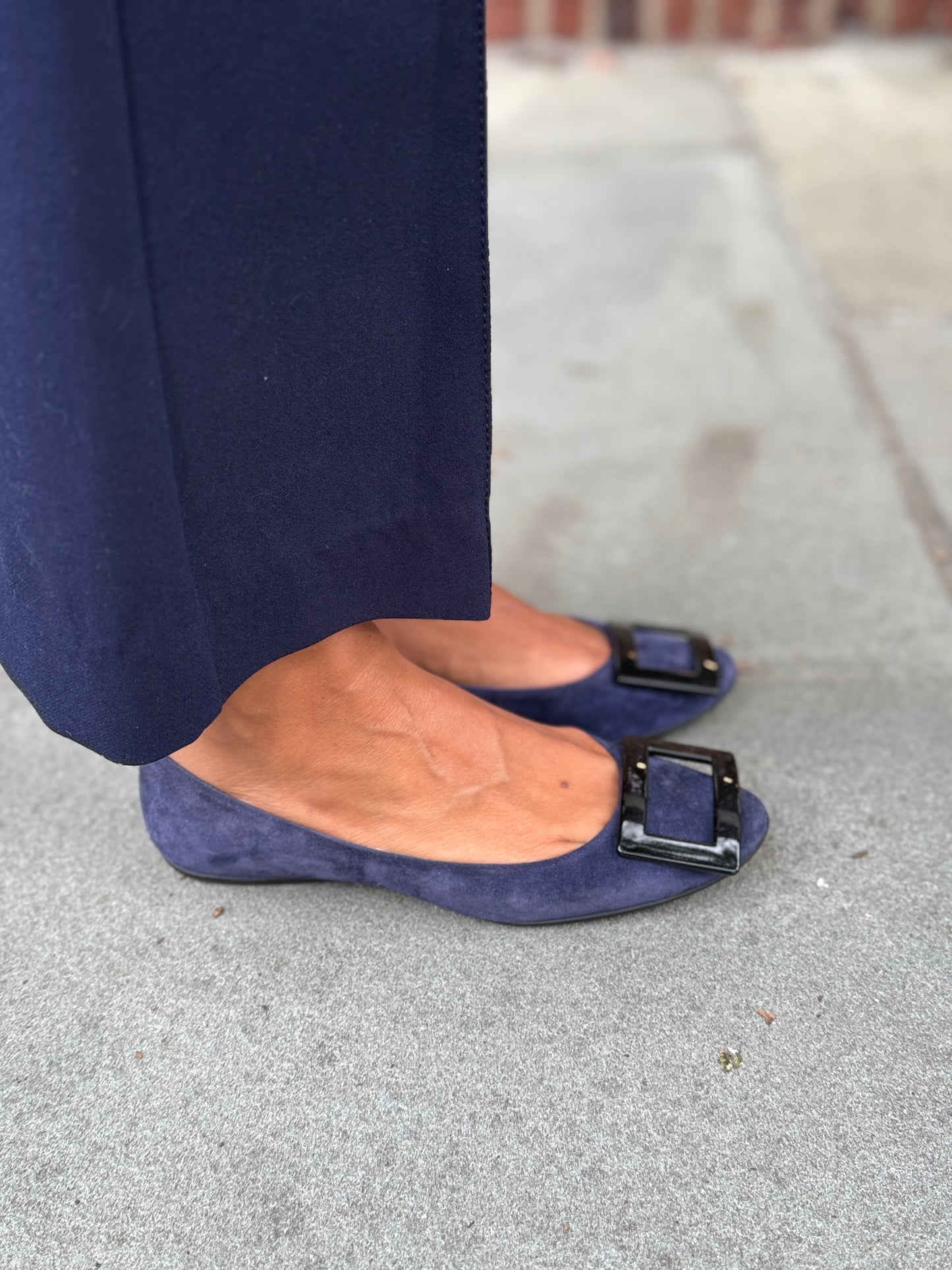 ROGER VIVIER Buckle Flat Suede Ballerines/ EU37- US6.5