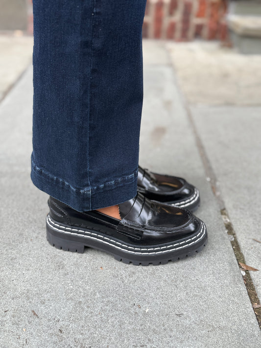 PROENZA SCHOULER Black Calf Flat Loafer / 8.5-EU39.5