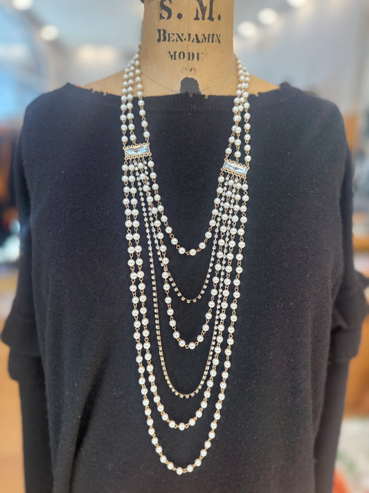 NO BRAND NWT Long Pearls Necklace