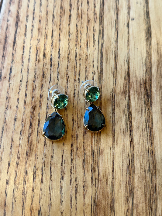 BANANA REPUBLIC Gold & Green Stones Earrings