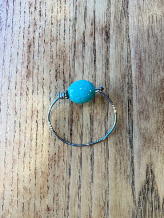 NO BRAND Turquoise Stone Silver Bracelet