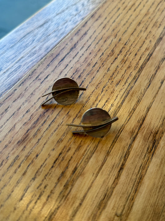 NO BRAND Cercle & 2 Flashes Earrings