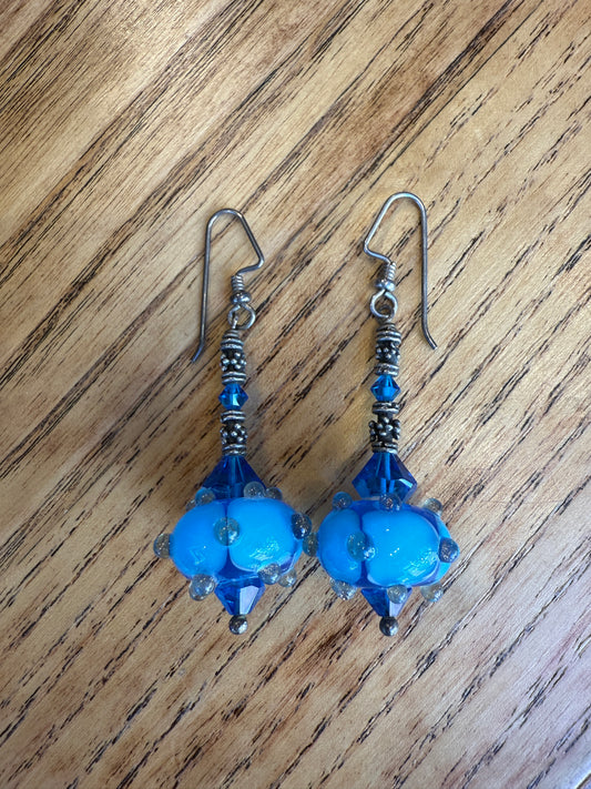 NO BRAND Blue Pendant Earrings / OS