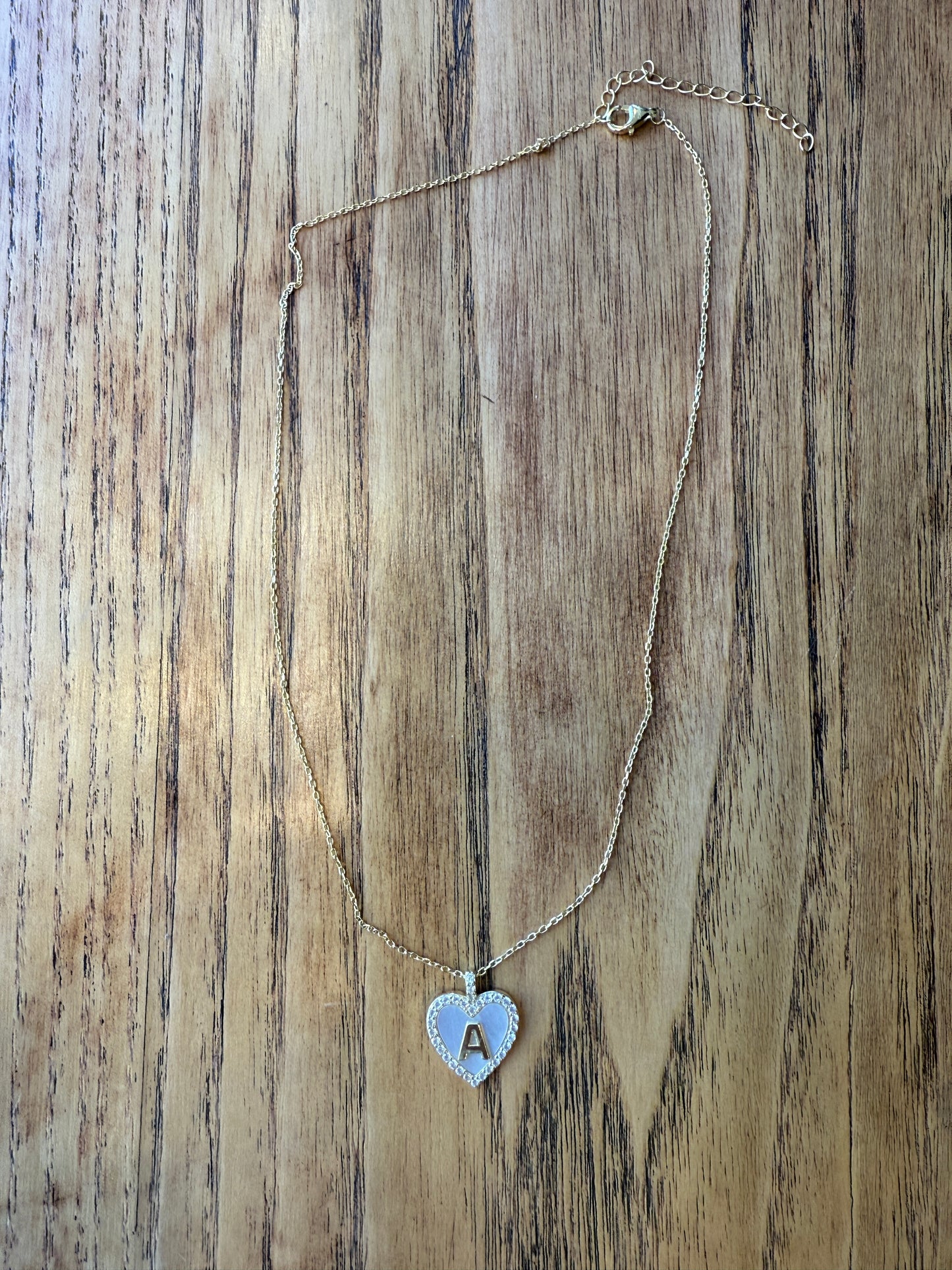 NO BRAND Heart Initial A Pendant Necklace