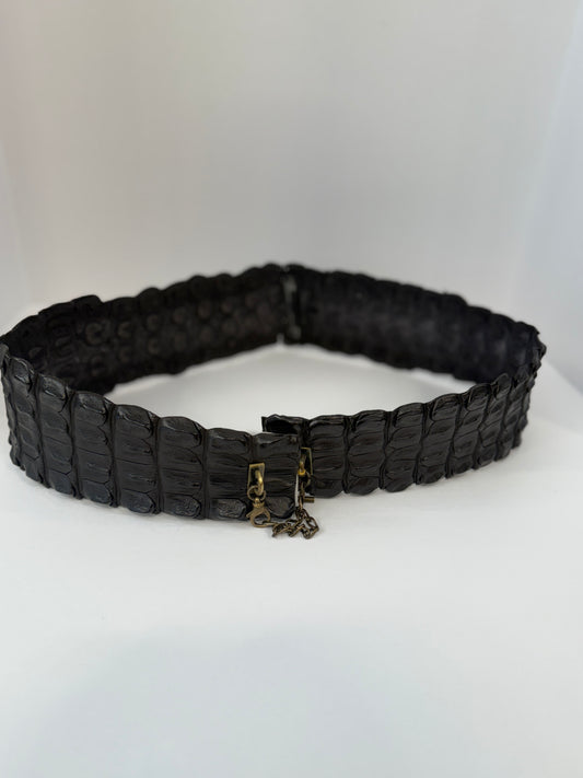 ALEXANDER MQUEEN Crocodile Leather Large Belt/ US:L-EU:40