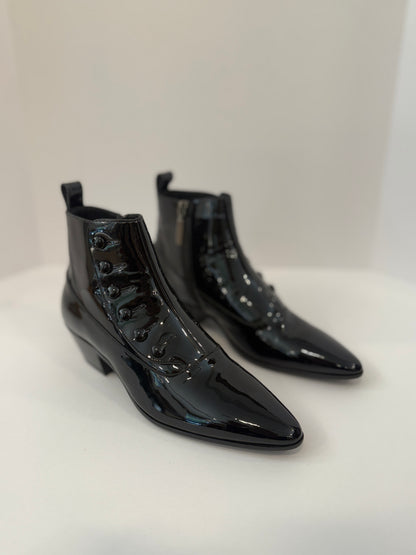 YVES SAINT LAURENT NWT Belle Button Patent Ankle Boots/ EU36.5-US6.5