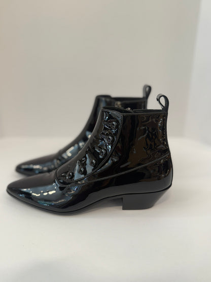 YVES SAINT LAURENT NWT Belle Button Patent Ankle Boots/ EU36.5-US6.5