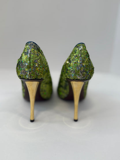 LANVIN Sequin High Heels Pumps / US8-EU38.5