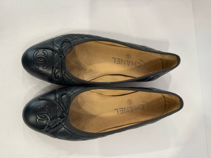 CHANEL Ballerina Blue Leather/ US 6-EU36