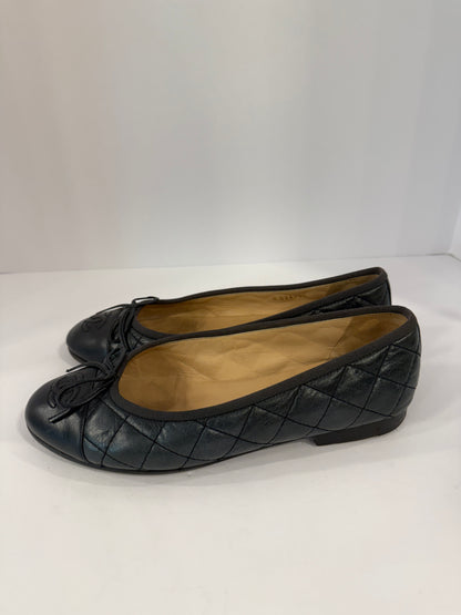 CHANEL Ballerina Blue Leather/ US 6-EU36