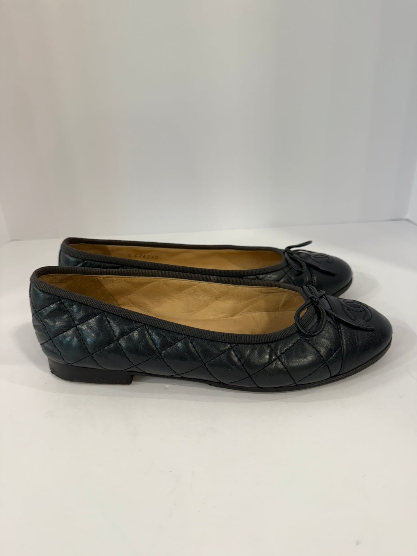 CHANEL Ballerina Blue Leather/ US 6-EU36