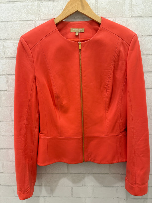 MICHAEL KORS LS Lambskin leather Jacket/ US10-L