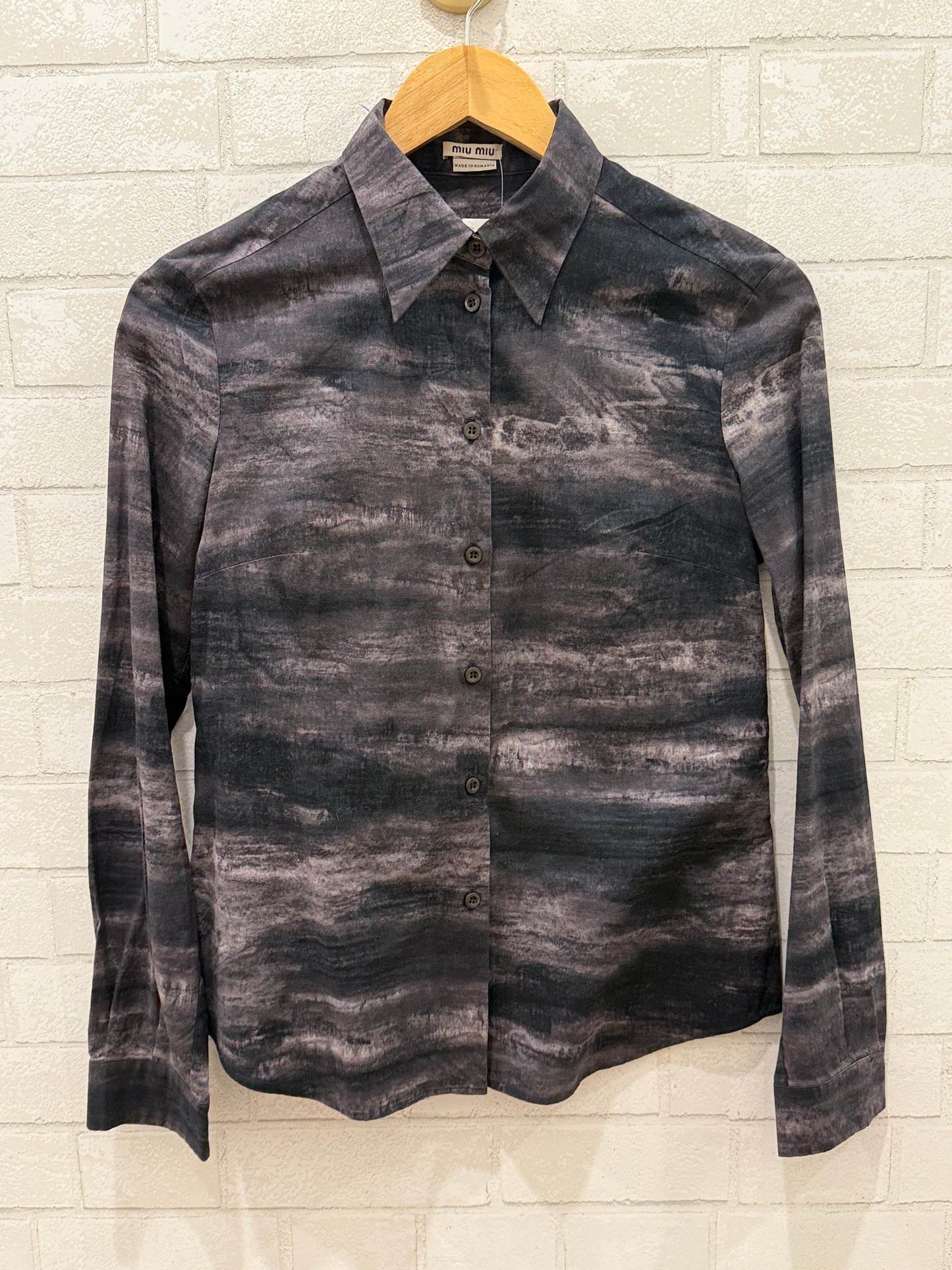 MIUMIU printed button down Shirt / M - IT42