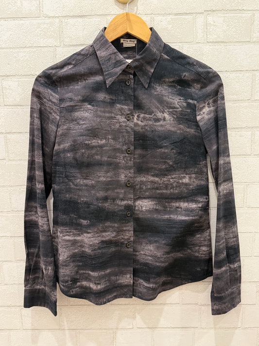 MIUMIU printed button down Shirt / M - IT42