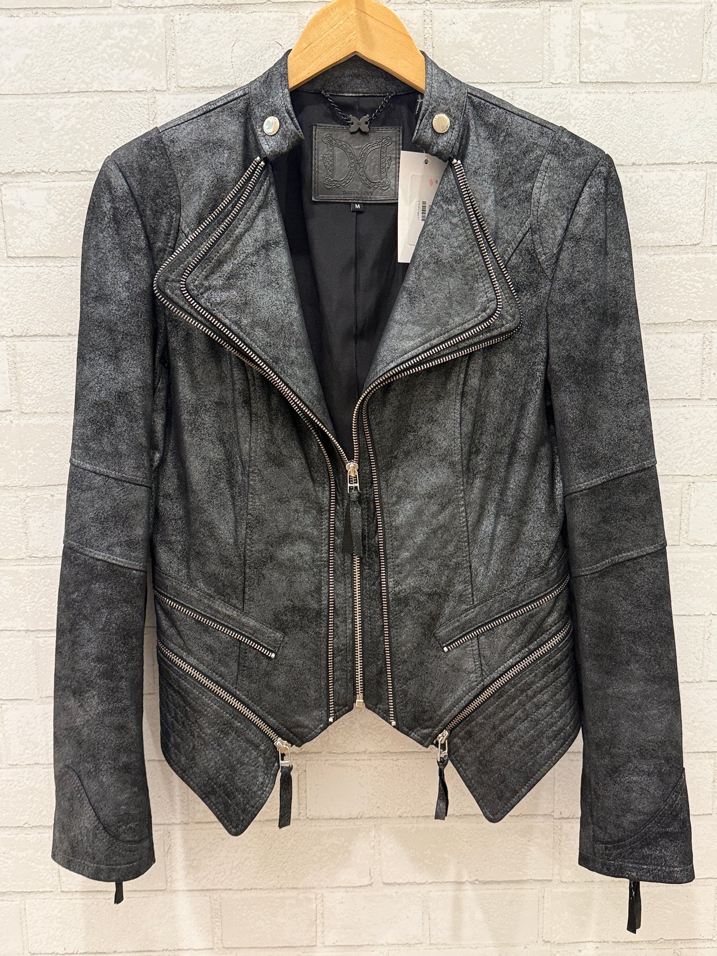 DAWN LEVY Leather Jacket Metallic / M