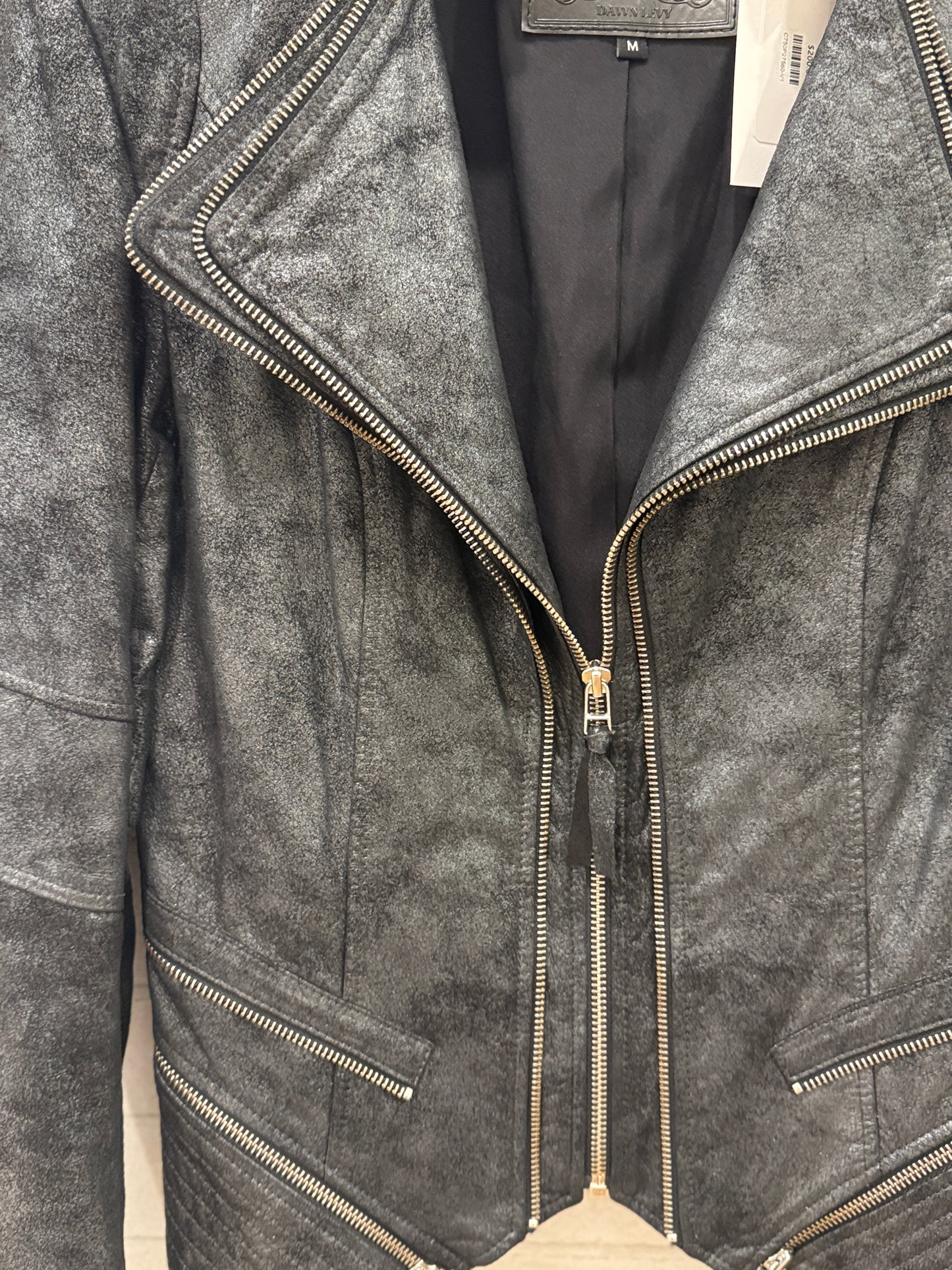 DAWN LEVY Leather Jacket Metallic / M
