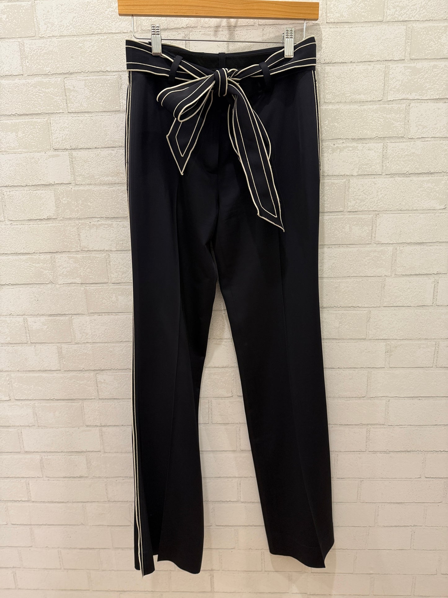 VICTORIA BECHAM Wool Stripped on side Hugh Waist Pants/ US2- EU34