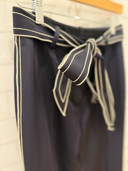 VICTORIA BECHAM Wool Stripped on side Hugh Waist Pants/ US2- EU34