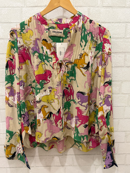 ZADIG & VOLTAIRE Defile Horse Silk LS Shirt / S