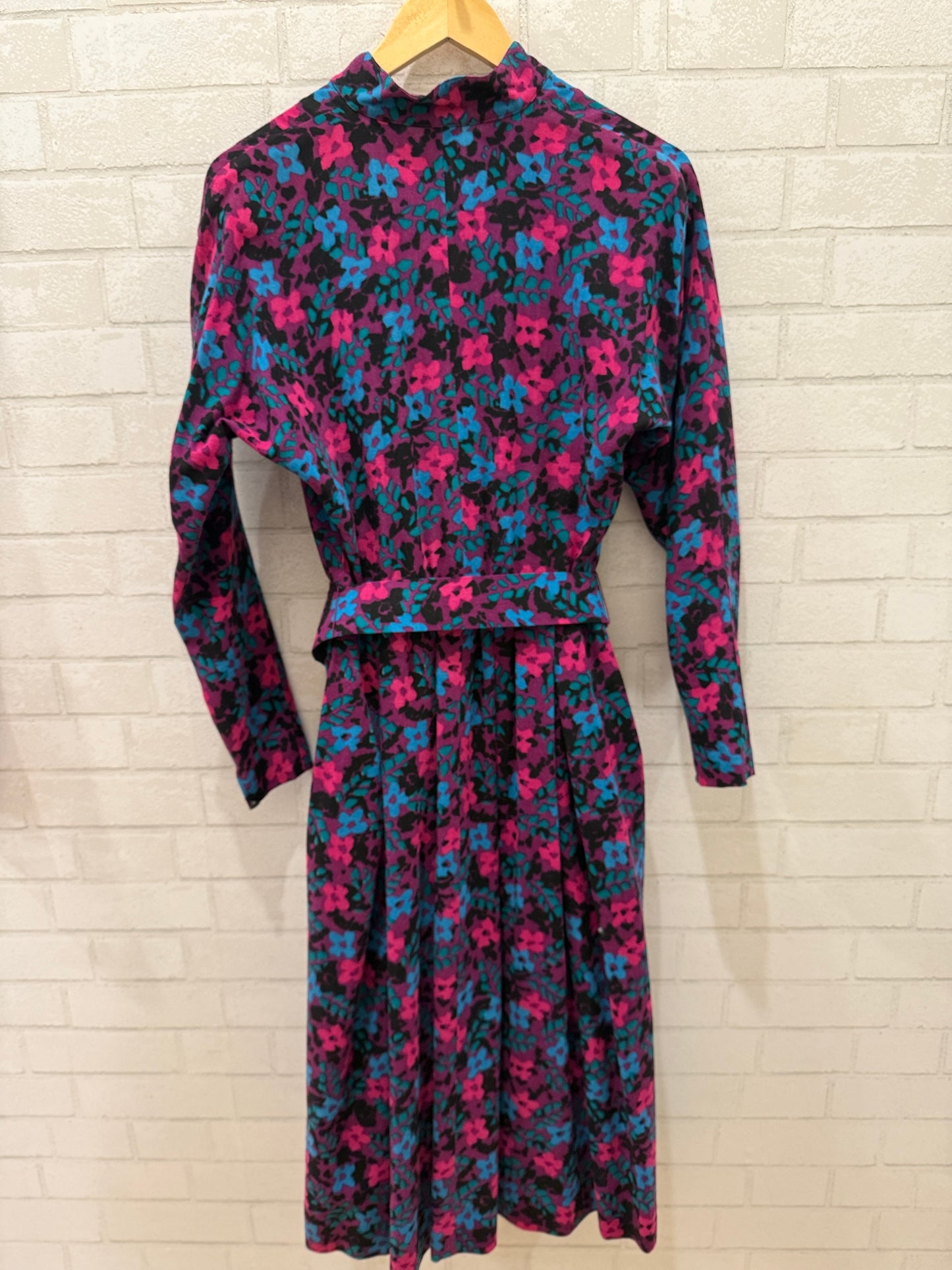 GUY LAROCHE Vintage Wool Midi Dress Floral Print / S-EU36