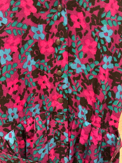 GUY LAROCHE Vintage Wool Midi Dress Floral Print / S-EU36