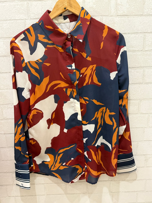 C/MEO COLLECTIVE NWT Button Up Printed Shirt/US M-EU 40