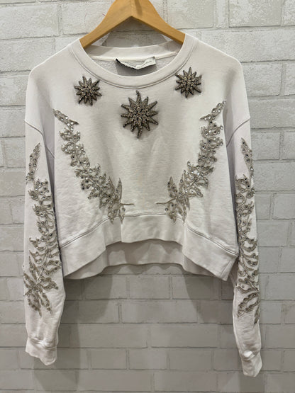 FRANCESCO SCOGNAMIGLIO Embroidered strass Sweatshirt / M- IT42