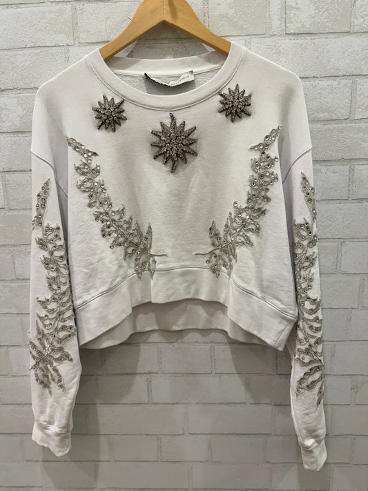 FRANCESCO SCOGNAMIGLIO Embroidered strass Sweatshirt / M- IT42