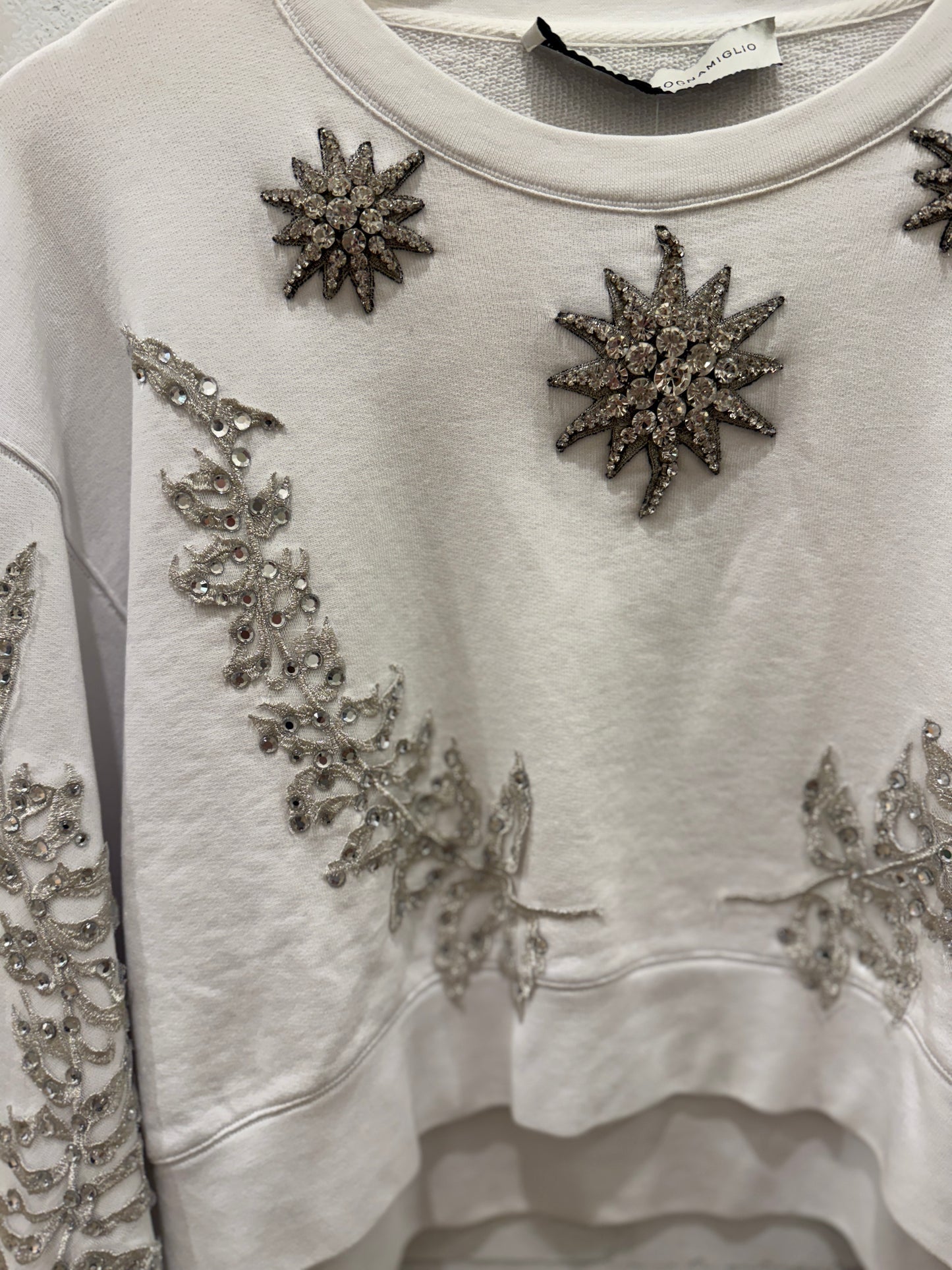 FRANCESCO SCOGNAMIGLIO Embroidered strass Sweatshirt / M- IT42