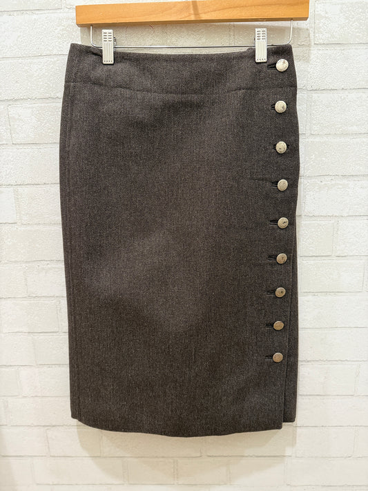 LOUIS VUITTON Wool Midi Skirt With Buttons/ US: XS- EU: 36
